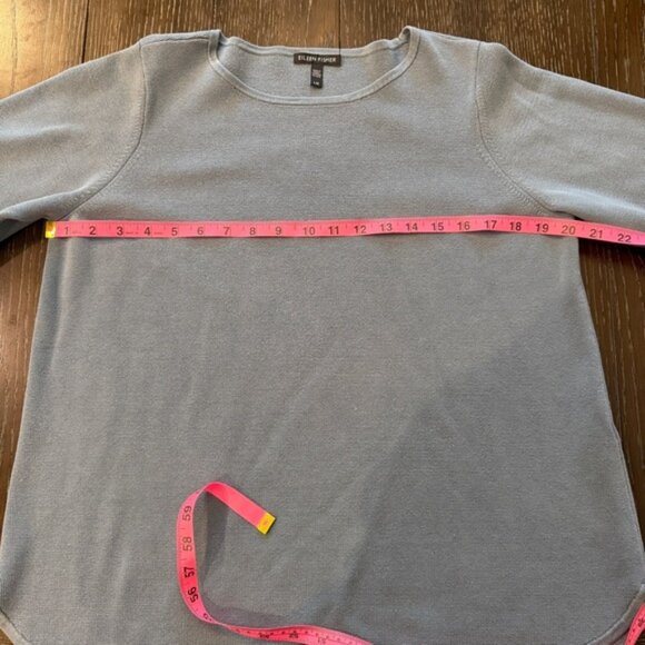 Eileen Fisher Silk & Organic Cotton Sweater in Dusty Blue Size L - Picture 4 of 6